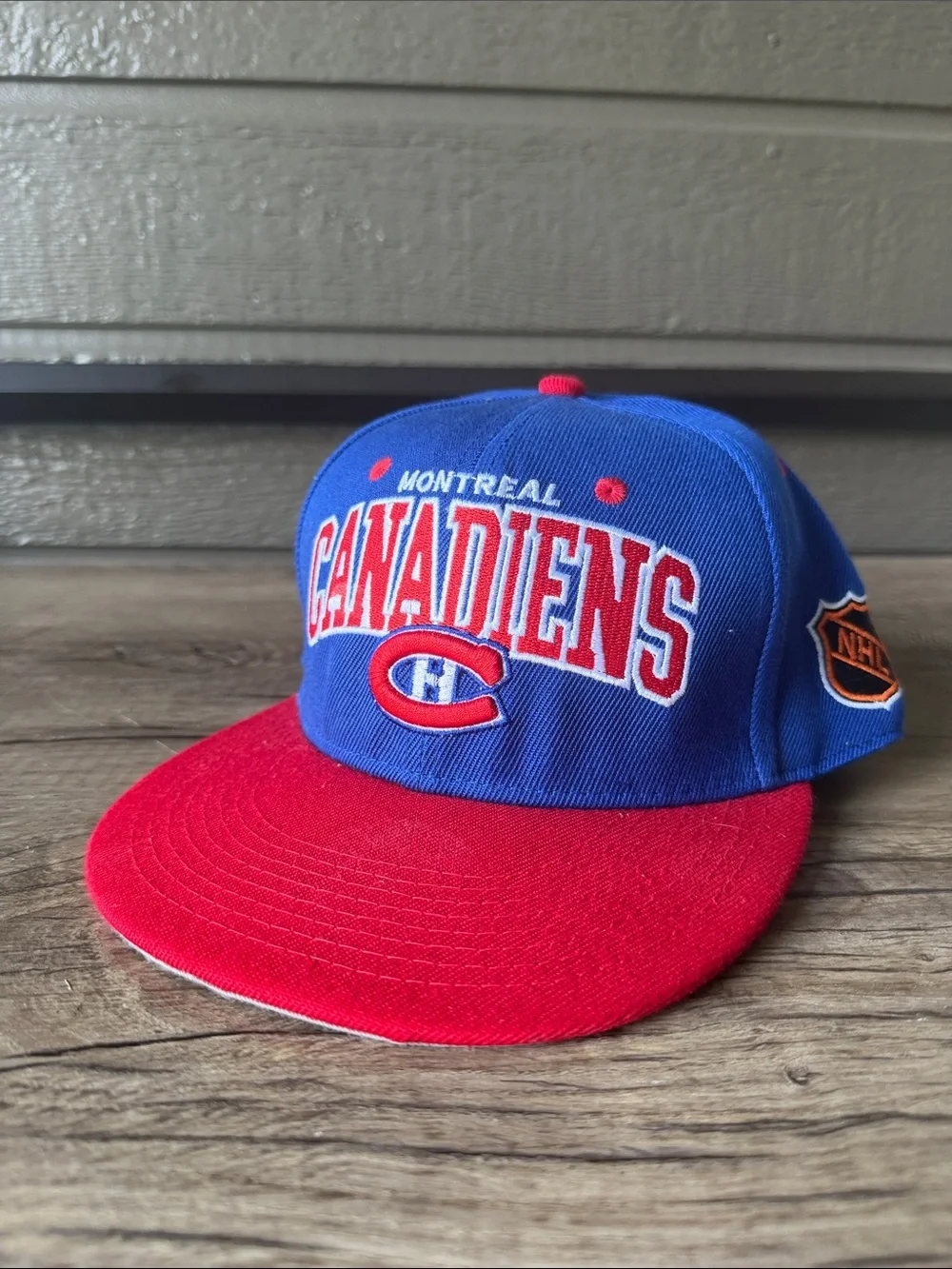 Mitchell & Ness Montreal Canadiens Blue and Red Snapback Hat adjustable